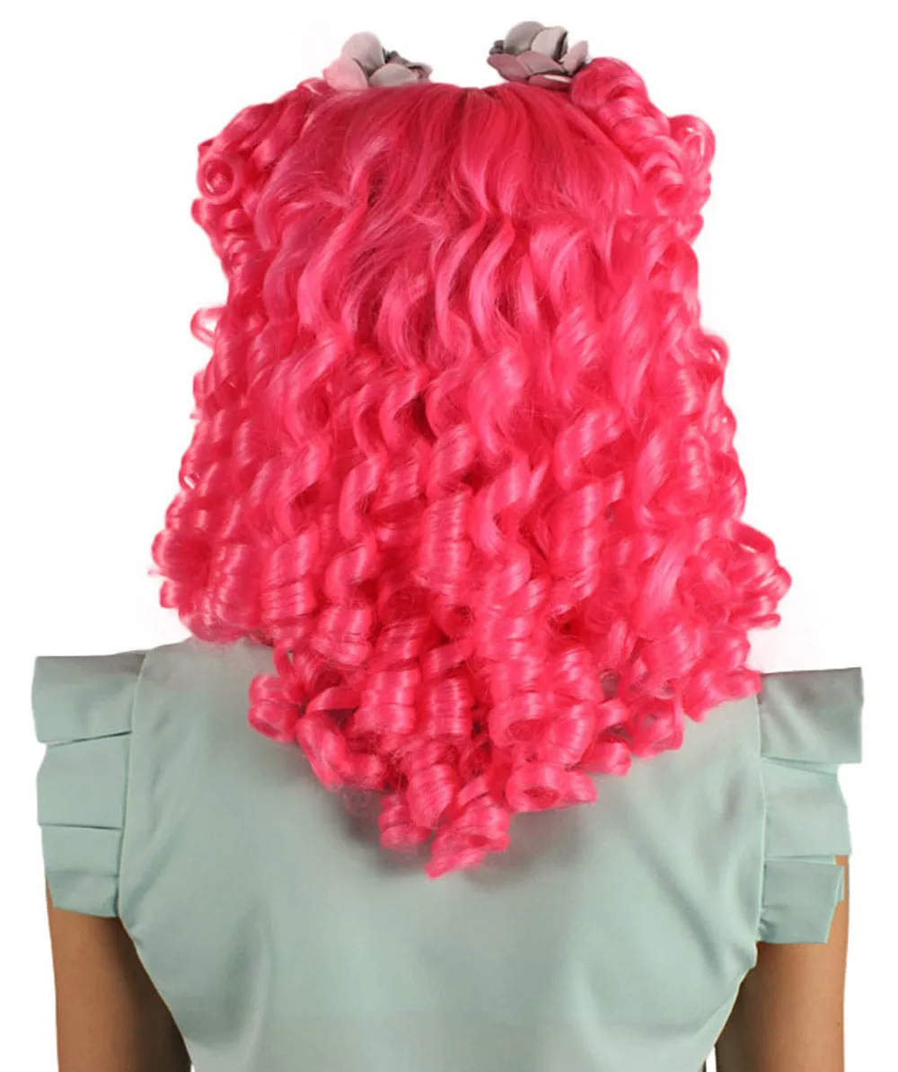 Womens Colonial Lady Pink Curly Wig | Premium Breathable Capless Cap