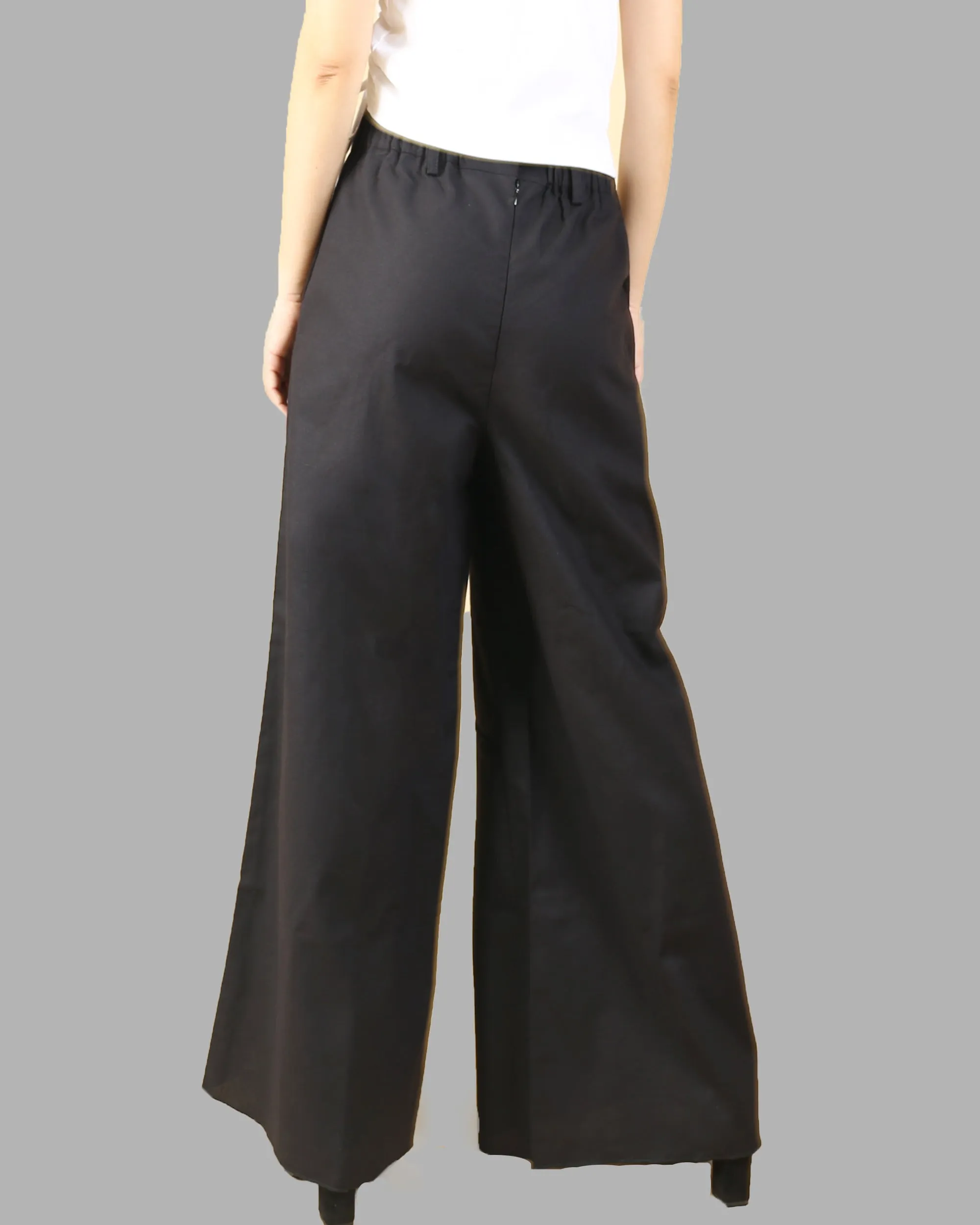 Women's Wide leg linen skirt pants/plus size trousers/oversize casual customized trousers(K1702)