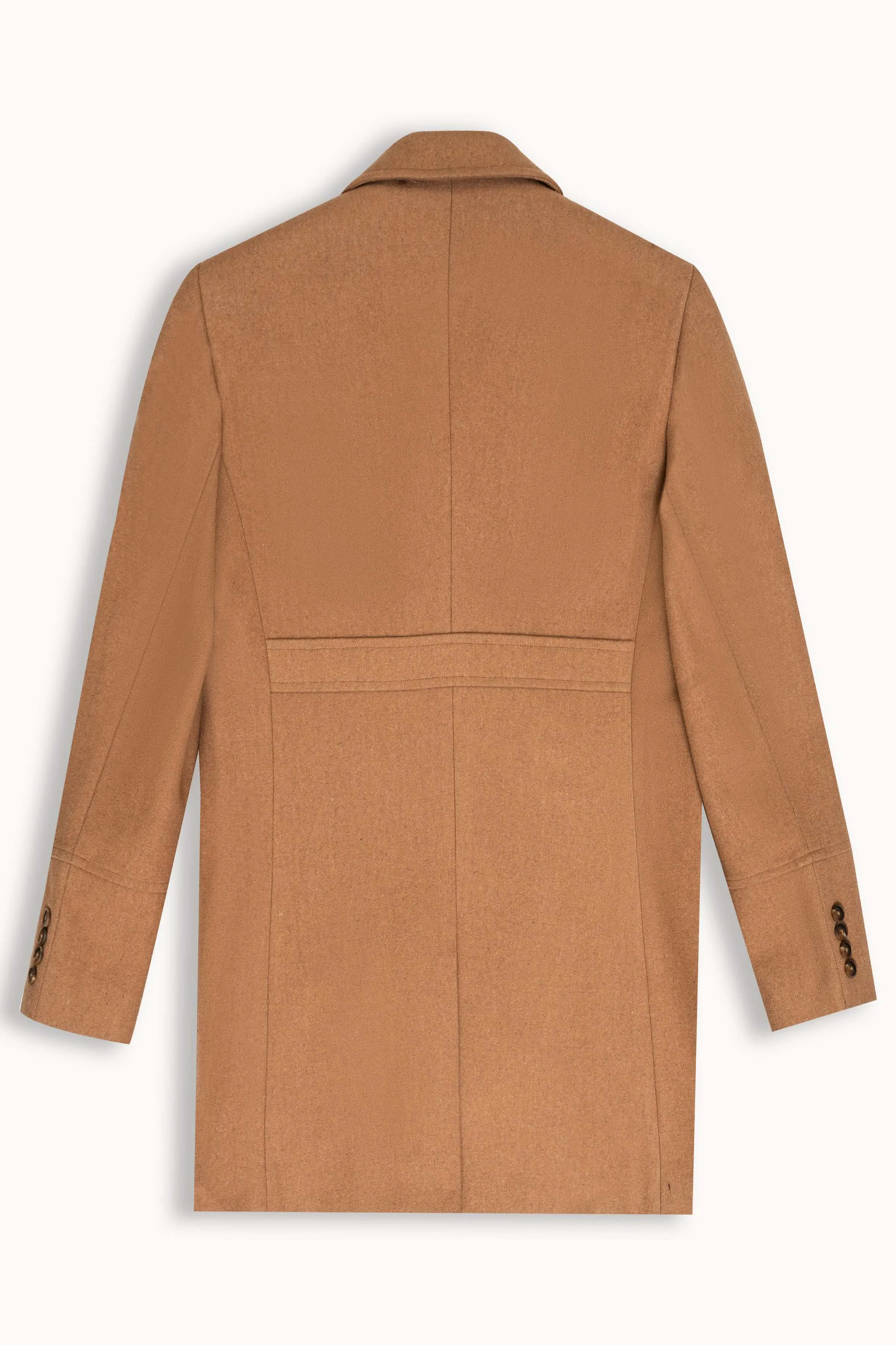 WOOLEN LONG COAT DOUBLE BREASTED KHAKI